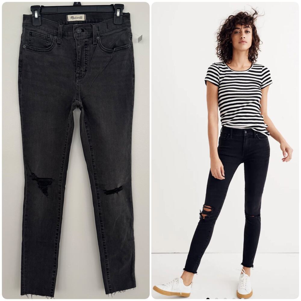 Madewell 9" Mid-Rise Skinny in Black Sea